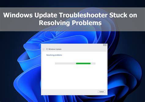 A laptop screen displaying the Windows Update Troubleshooter interface.