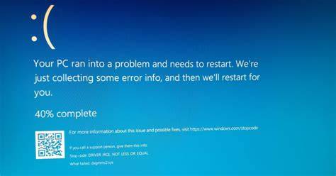 A Windows PC displaying an error message on the screen.