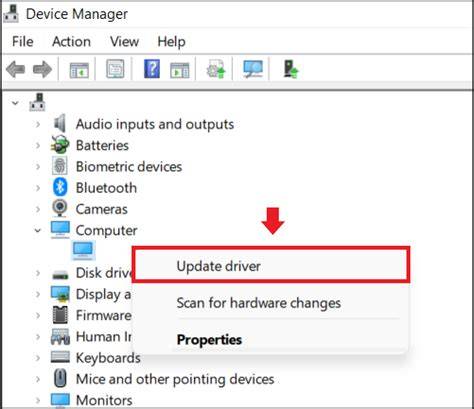 A user performing an update on a device driver within the Device Manager interface.