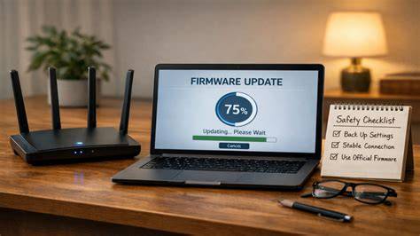 A computer screen displaying a Wi-Fi router firmware update process.