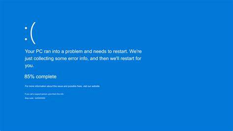 A close-up of a Windows PC screen displaying the Blue Screen of Death error.
