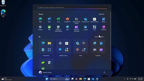 A laptop showing the newly redesigned Start Menu of Windows 11.