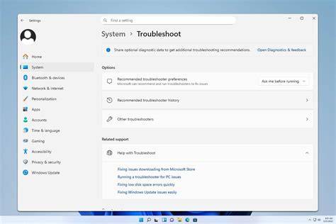 Windows 11 troubleshooter interface displayed on a laptop.