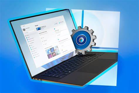 A user pointing at their laptop screen, highlighting the upgrade settings.
