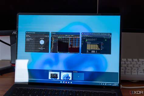 A Windows 11 laptop displaying a system performance dashboard.