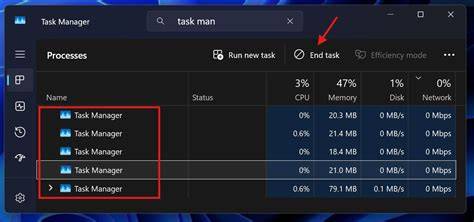 A computer screen displaying the Task Manager in Windows 11.