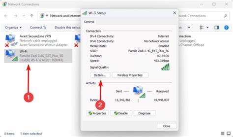 A person checking the network status on a Windows 11 device to verify connectivity.