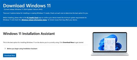 A computer screen displaying the official Windows 11 download page