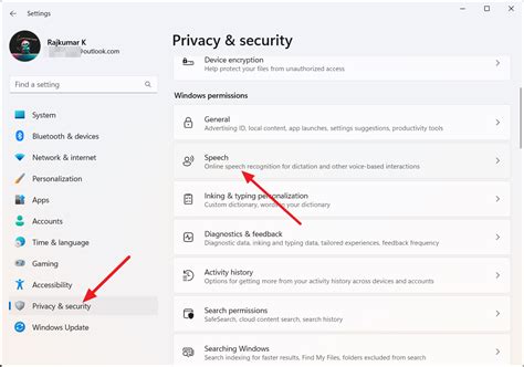 A user navigating through the Windows 11 settings on a computer.