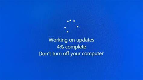A computer screen displaying a successful Windows Update confirmation message.